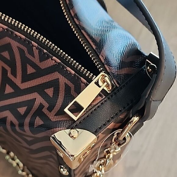 NWOT ALDO PURSE Handbag Zip Closure Snap Gold Hardware Shoulder Chain Casual - Picture 7 of 10